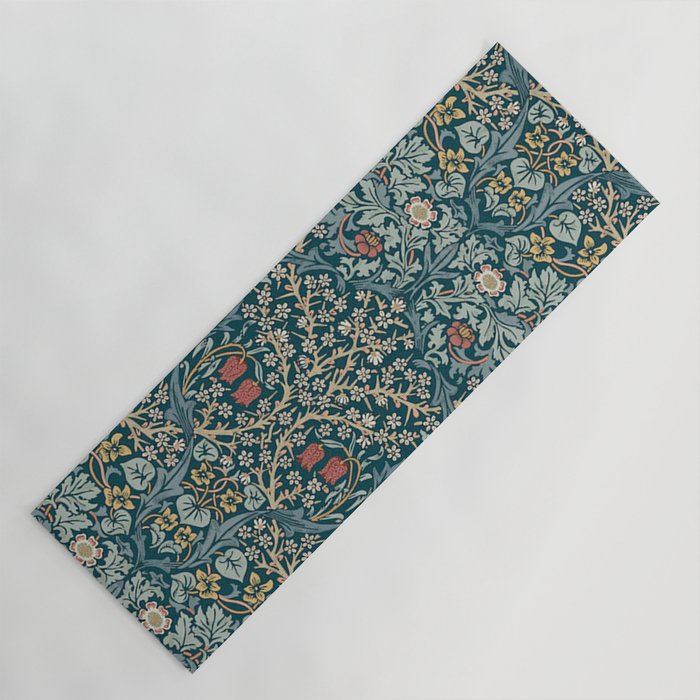William Morris Vintage Blackthorn Indigo Blue 1892 Yoga Mat Gallery Image 1