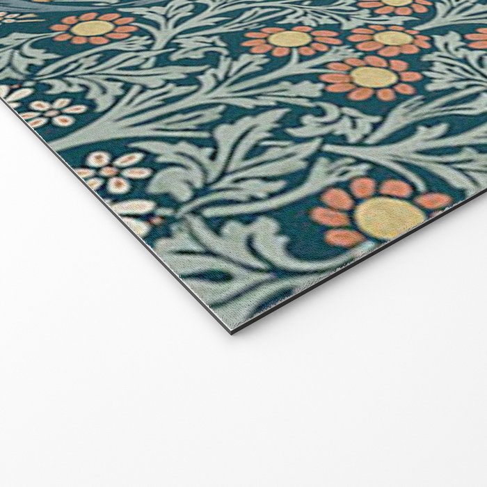 William Morris Vintage Blackthorn Indigo Blue 1892 Welcome Mat Gallery Image 2