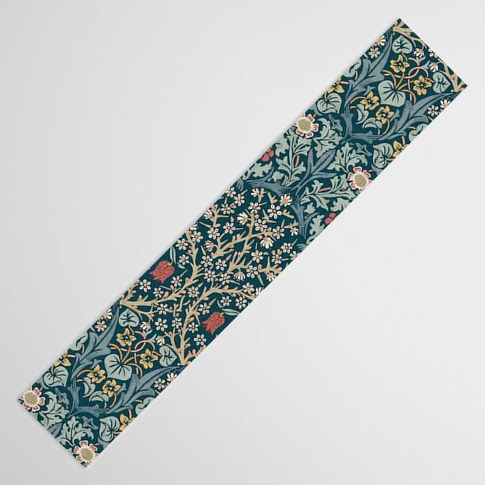 William Morris Vintage Blackthorn Indigo Blue 1892 Table Runner Gallery Image 3