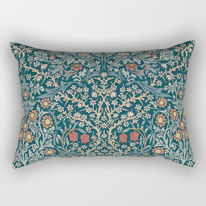 William Morris Vintage Blackthorn Indigo Blue 1892 Rectangular Pillow Gallery Image 2