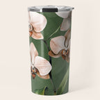 White Orchid Floral Art 4  Travel Mug Gallery Image 1