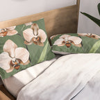 White Orchid Floral Art 4  Pillow Sham Gallery Image 2