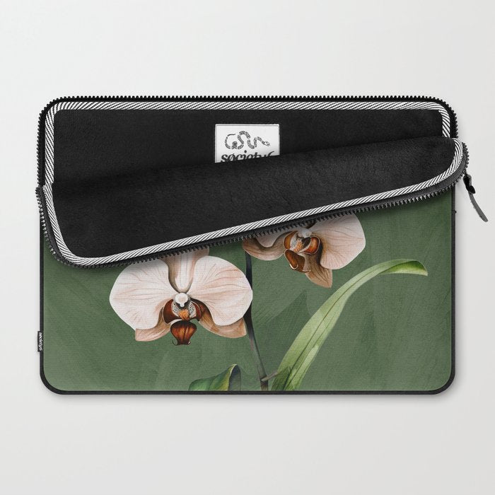 White Orchid Floral Art 4  Laptop Sleeve Gallery Image 2