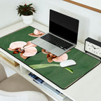 White Orchid Floral Art 4  Desk Mat Gallery Image 2