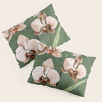 White Orchid Floral Art 4  Pillow Sham Gallery Image 3