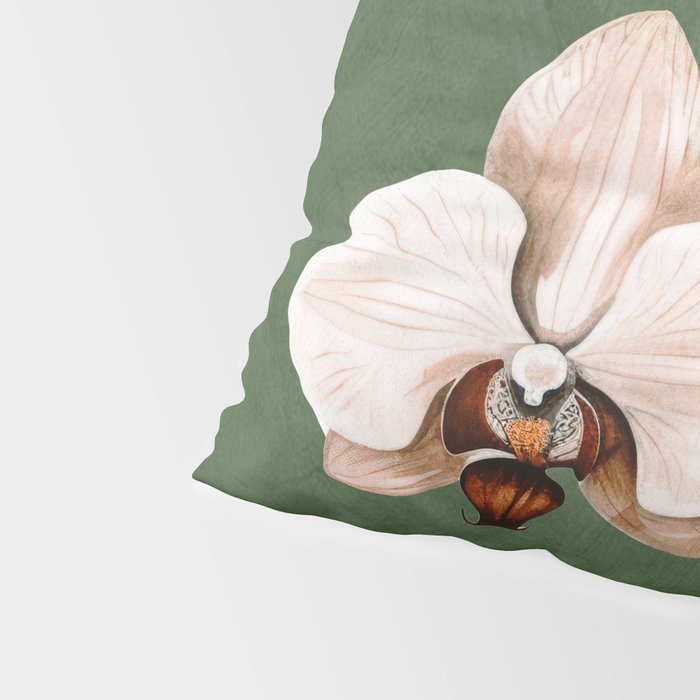 White Orchid Floral Art 4  Pillow Sham Gallery Image 4