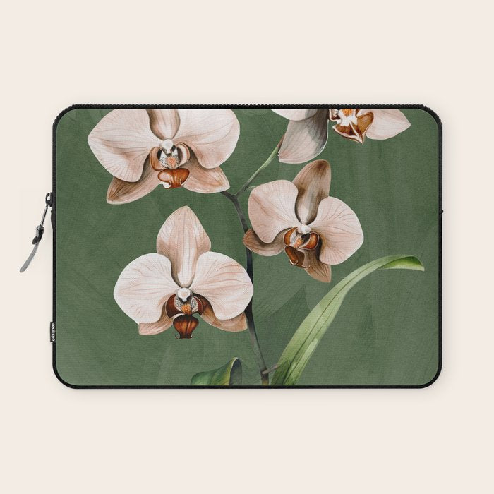 White Orchid Floral Art 4  Laptop Sleeve Gallery Image 1