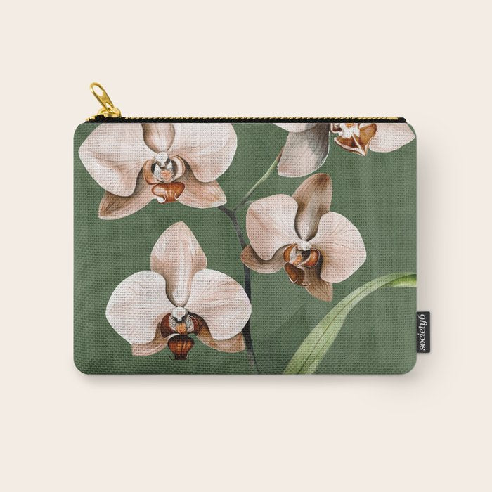 White Orchid Floral Art 4  Carry All Pouch Gallery Image 1