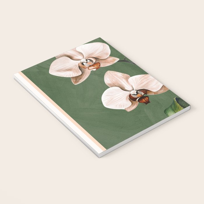 White Orchid Floral Art 4  Notebook Gallery Image 3