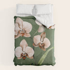 White Orchid Floral Art 4  Comforter Gallery Image 6