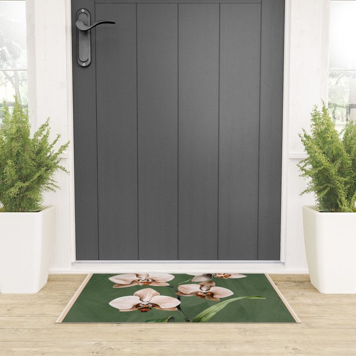 White Orchid Floral Art 4  Welcome Mat Gallery Image 3
