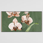 White Orchid Floral Art 4  Desk Mat Gallery Image 3