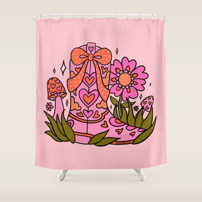 Bow Cowgirl Boot Shower Curtain Gallery Image 1