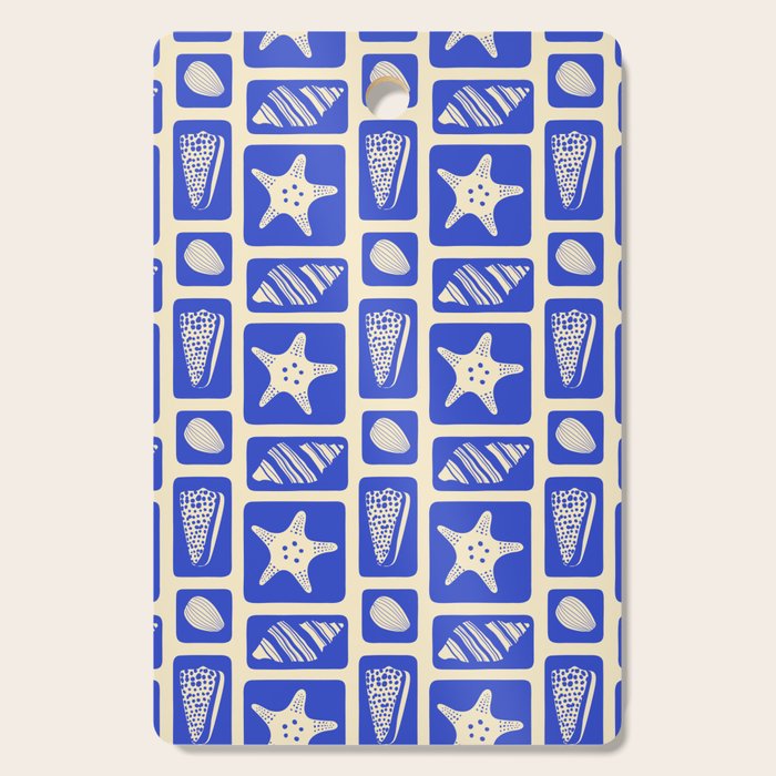 Vintage marine sea shell art pattern Cutting Board Gallery Image 1
