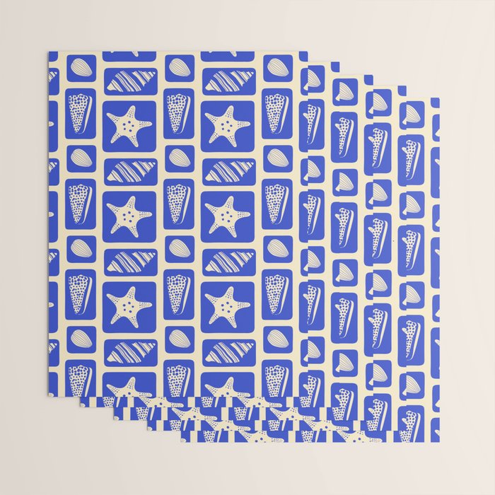 Vintage marine sea shell art pattern Wrapping Paper Gallery Image 3