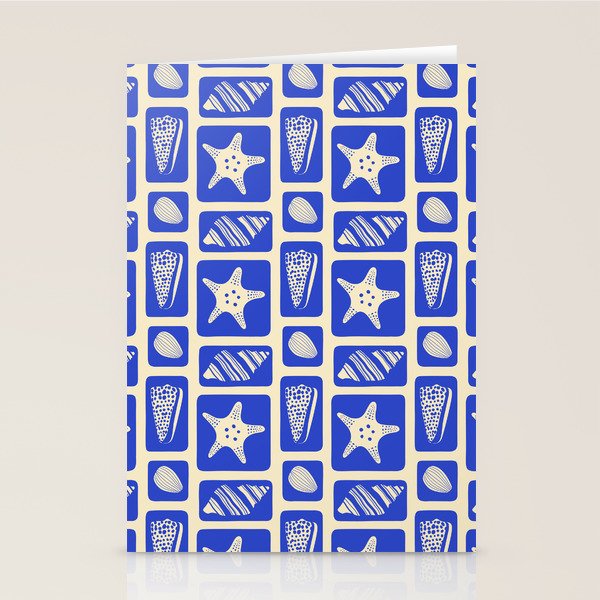 Vintage marine sea shell art pattern Stationery Card Gallery Image 2