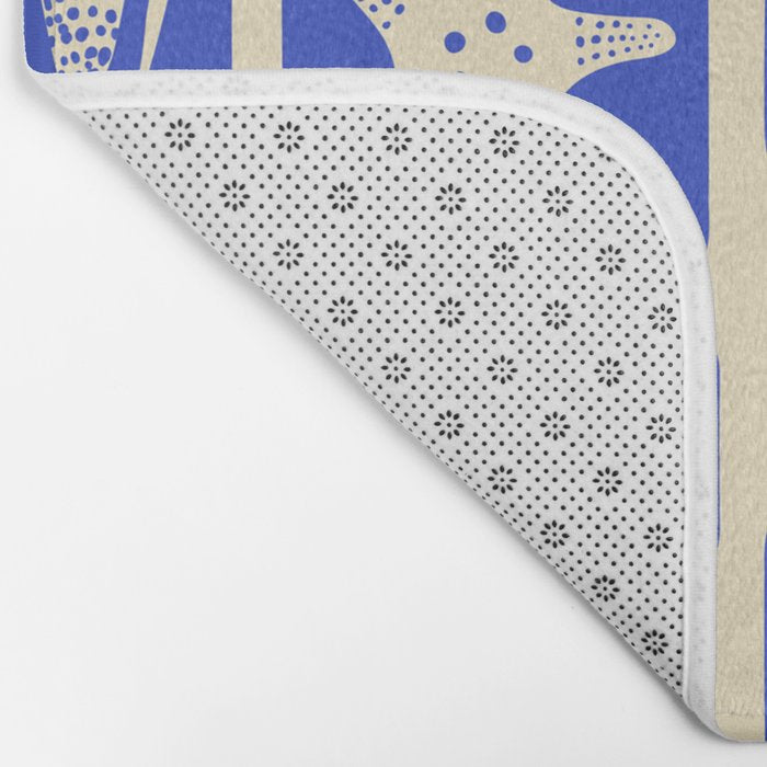 Vintage marine sea shell art pattern Bath Mat Gallery Image 2