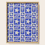 Vintage marine sea shell art pattern Serving Tray Gallery Image 1