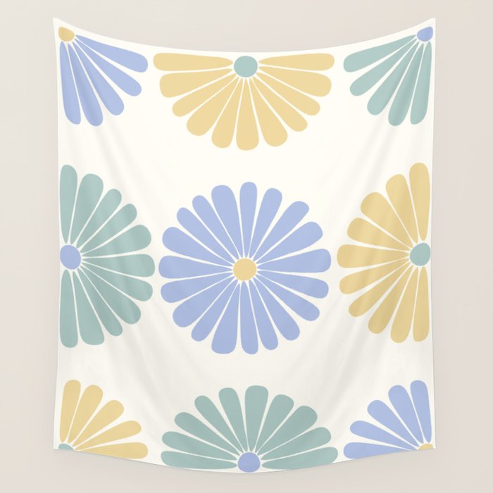Retro Summer Daisies IV Wall Tapestry Gallery Image 4