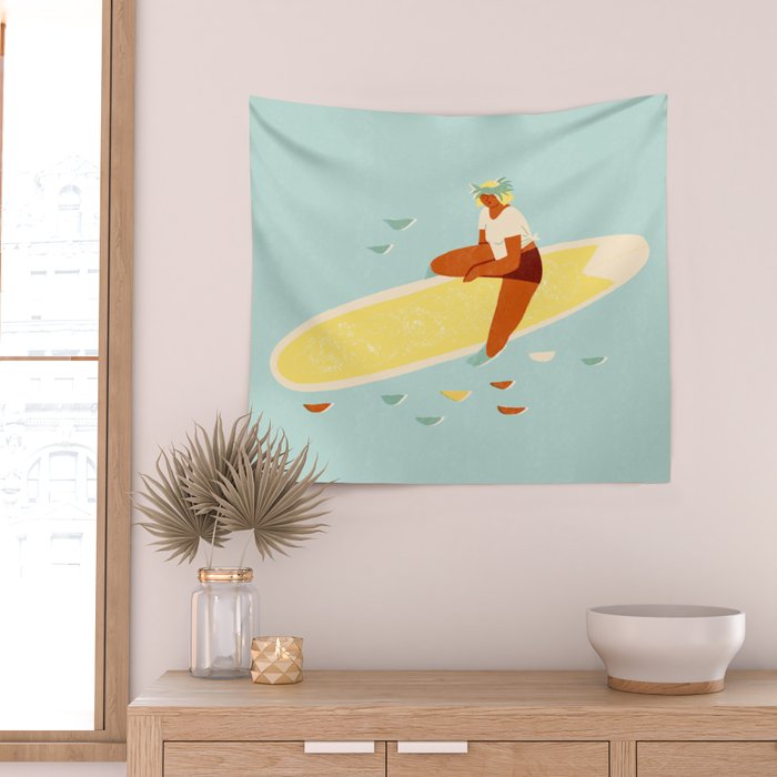Aloha girl Wall Tapestry Gallery Image 2