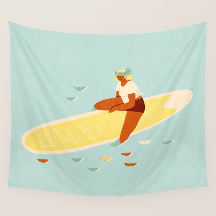 Aloha girl Wall Tapestry Gallery Image 4