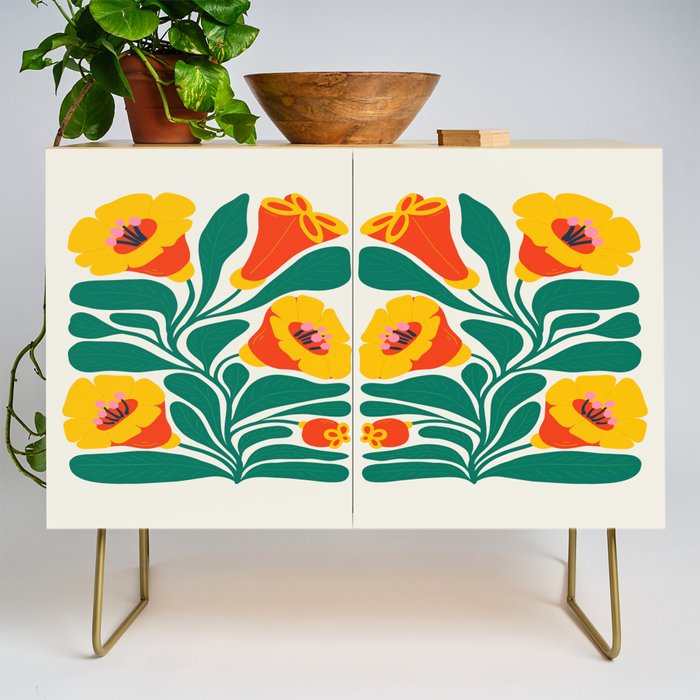 Orioles & Golden Poppy: Les Fleurs | Flower Market 04 | Spring Summer 23 Credenza Gallery Image 1