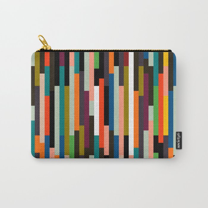 mid century stripes geometry retro Carry All Pouch Gallery Image 1