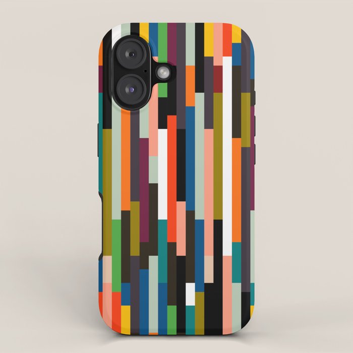 mid century stripes geometry retro iPhone Case Gallery Image 1