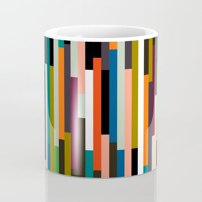mid century stripes geometry retro Coffee Mug Gallery Image 4