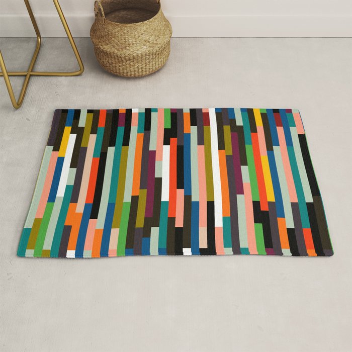 mid century stripes geometry retro Rug Gallery Image 1