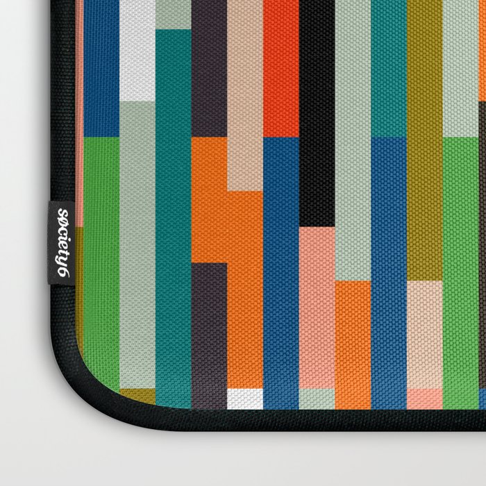 mid century stripes geometry retro Laptop Sleeve Gallery Image 3