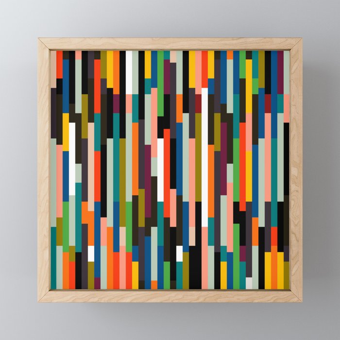 mid century stripes geometry retro Mini Art Print Gallery Image 1