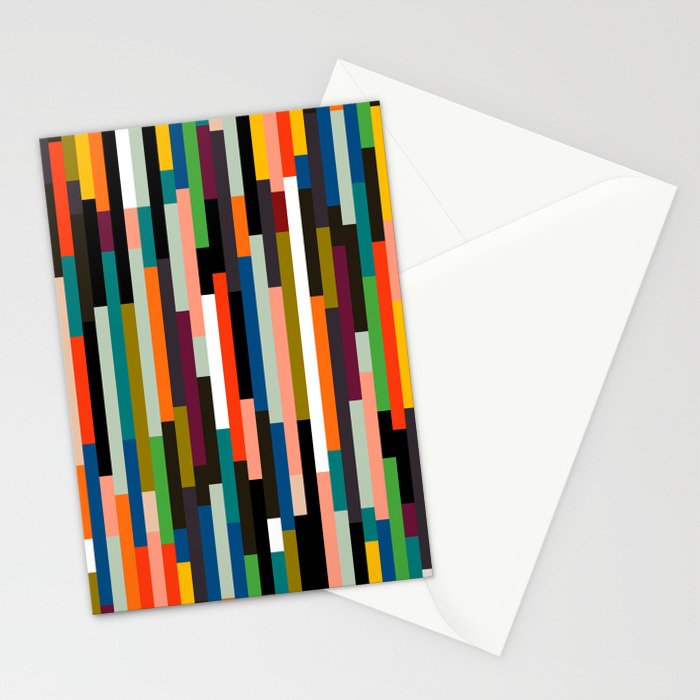 mid century stripes geometry retro Stationery Card Gallery Image 2