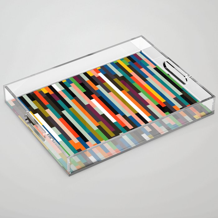 mid century stripes geometry retro Acrylic Tray Gallery Image 1