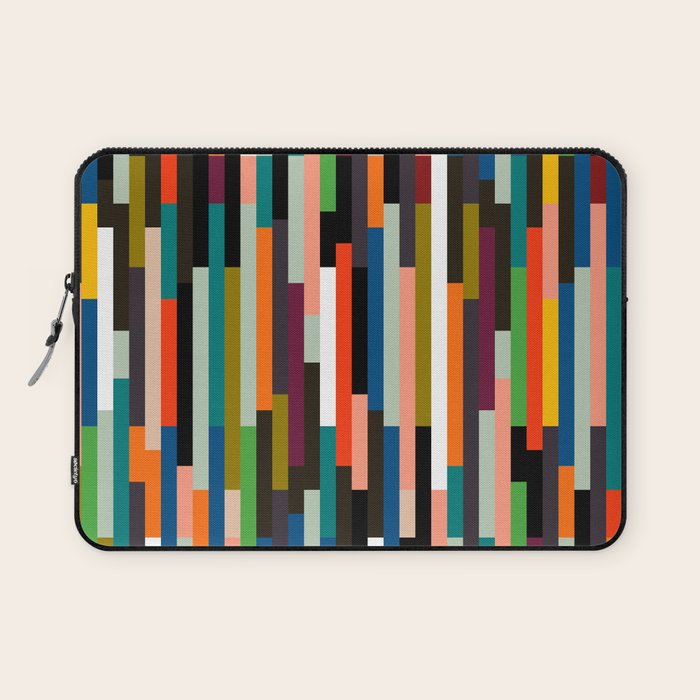 mid century stripes geometry retro Laptop Sleeve Gallery Image 1