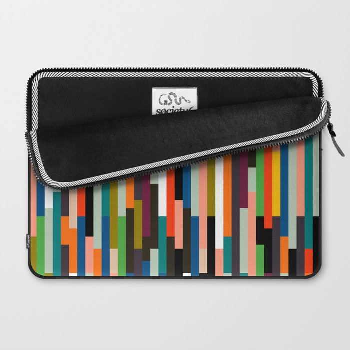 mid century stripes geometry retro Laptop Sleeve Gallery Image 2