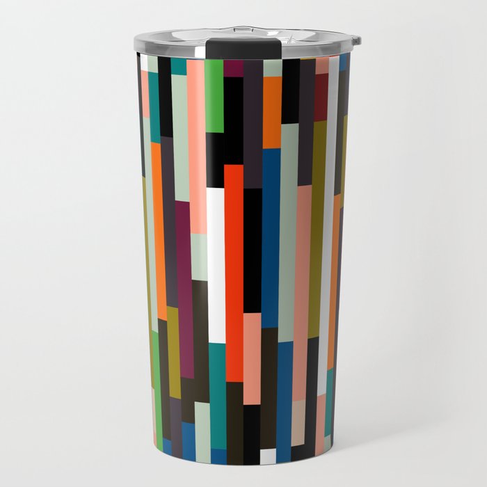 mid century stripes geometry retro Travel Mug Gallery Image 1