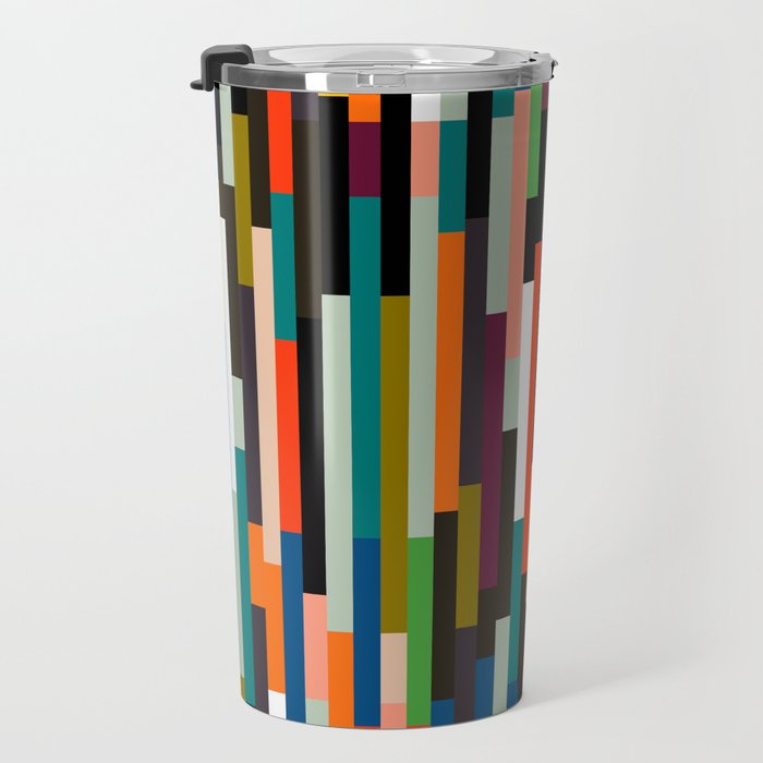 mid century stripes geometry retro Travel Mug Gallery Image 3