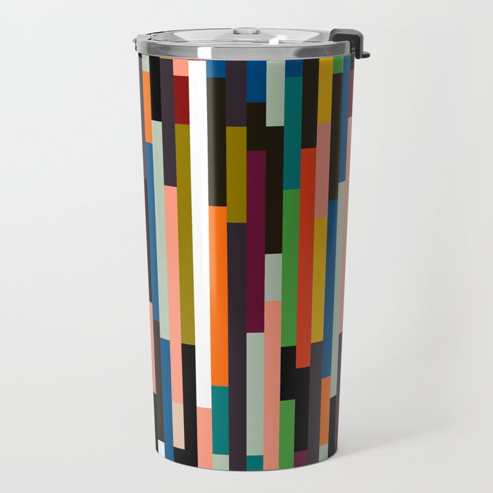 mid century stripes geometry retro Travel Mug Gallery Image 2
