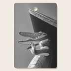 Gatorland Zoo alligator statue Route 1 St. Augustine, Florida everglades black and white photograph Cutting Board Gallery Image 1
