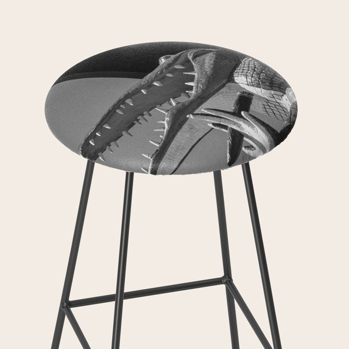 Gatorland Zoo alligator statue Route 1 St. Augustine, Florida everglades black and white photograph Stool Gallery Image 2