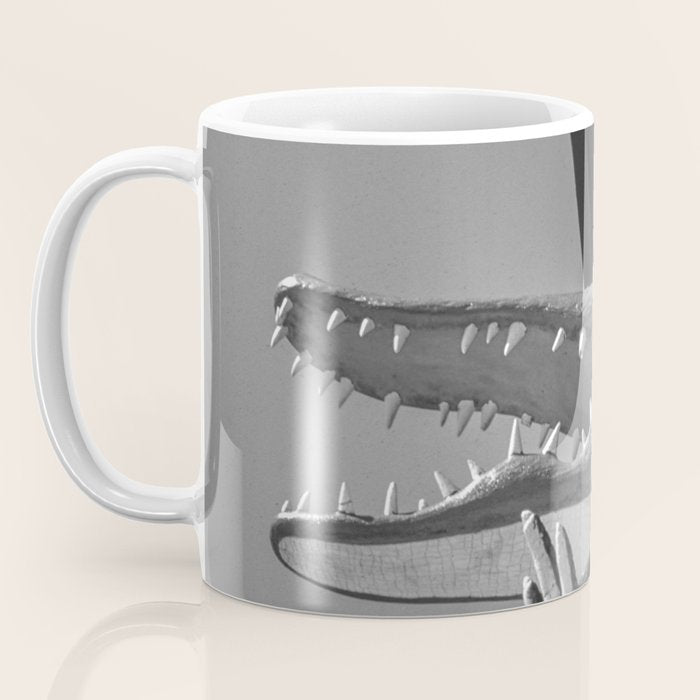 Gatorland Zoo alligator statue Route 1 St. Augustine, Florida everglades black and white photograph Coffee Mug Gallery Image 3