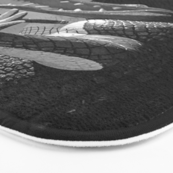 Gatorland Zoo alligator statue Route 1 St. Augustine, Florida everglades black and white photograph Bath Mat Gallery Image 3