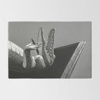 Gatorland Zoo alligator statue Route 1 St. Augustine, Florida everglades black and white photograph Rug Gallery Image 2