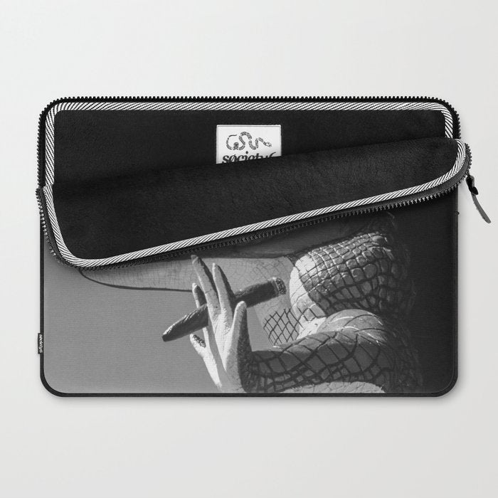 Gatorland Zoo alligator statue Route 1 St. Augustine, Florida everglades black and white photograph Laptop Sleeve Gallery Image 2