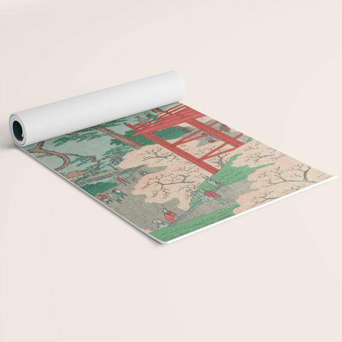 Spring Blossoms and Pond Ukiyo-e Japanese Art Yoga Mat Gallery Image 2