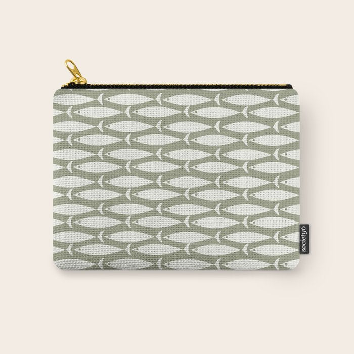 Fish Pattern in Sage Carry All Pouch Gallery Image 1