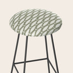 Fish Pattern in Sage Stool Gallery Image 2