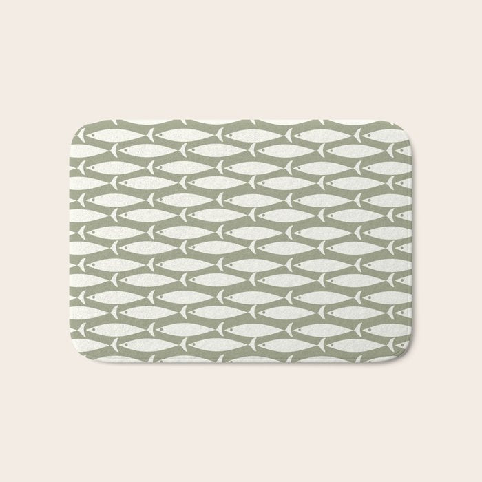 Fish Pattern in Sage Bath Mat Gallery Image 1