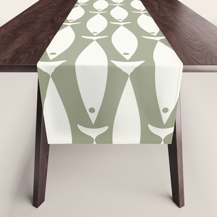 Fish Pattern in Sage Table Runner Gallery Image 1